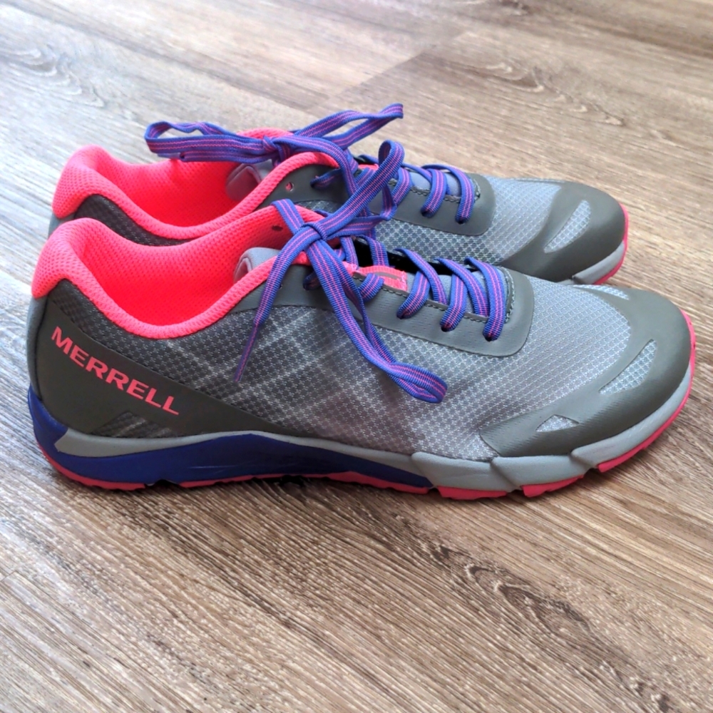 Merrell Bare Access Sneakers Gray Pink and Purple Big - Picture 3 of 8